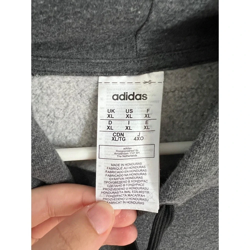 Adidas Men's XL Grey Cotton Long Sleeve Hoodie‎